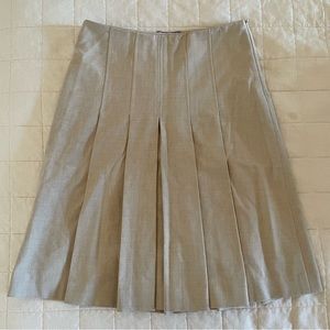 Tan Pleated Knee Length Skirt by Peserico